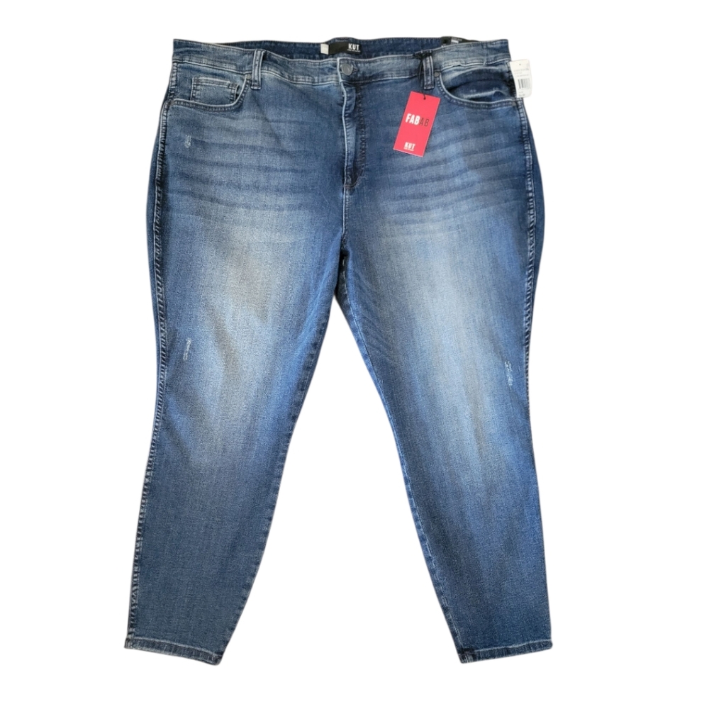NWT Kut From the Kloth Fab Ab‎ Ankle Skinny High Rise Donna Jeans 24W